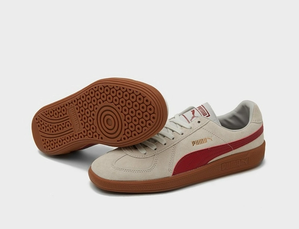 Giày Puma Army Trainer Suede 'White Gray Red' 388156-02 - Ảnh 2