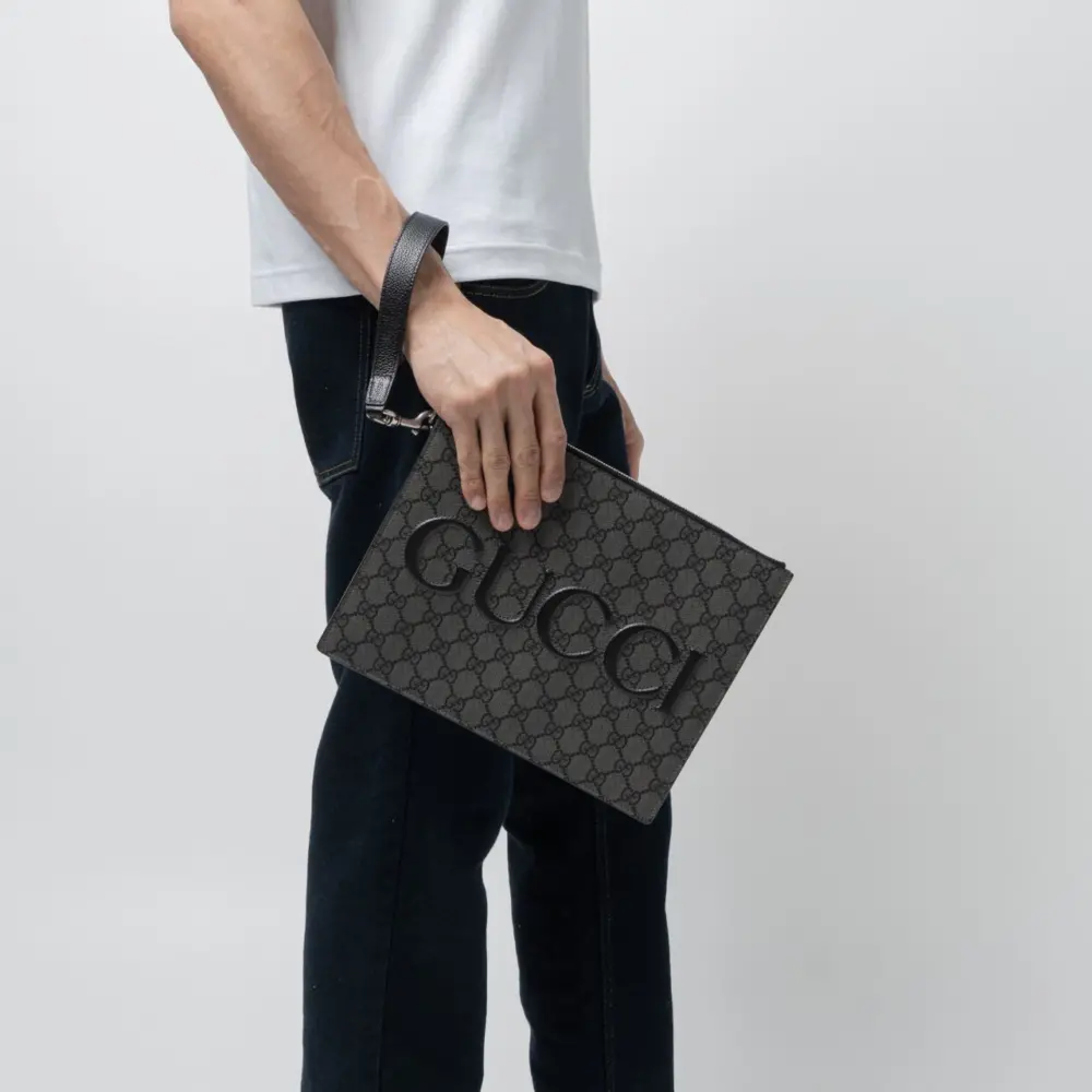 Alternative view of Túi Gucci Pouch With Strap In Grey GG Canvas ‎768374-FACSM-1249
