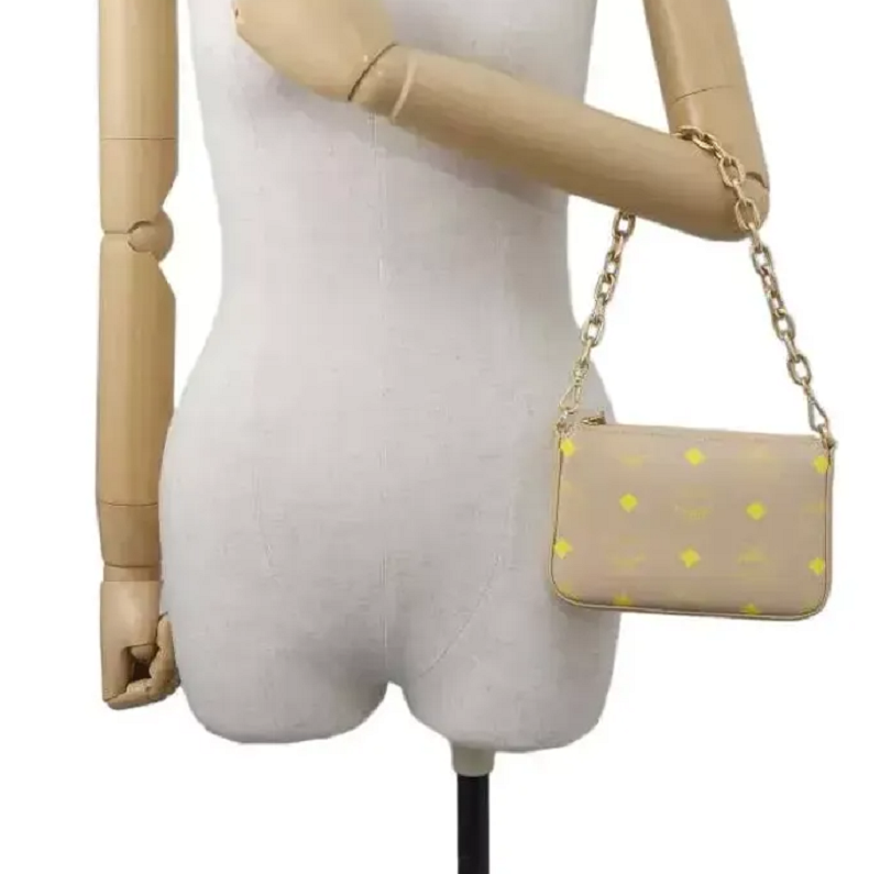 Túi MCM Pouch In Color Splash Logo Leather 'Beige' MYZCSSX01I6001 - Ảnh 2