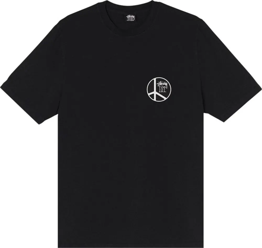 Áo Stussy Peace Dot Pigment Dyed Tee 'Black' 1904723