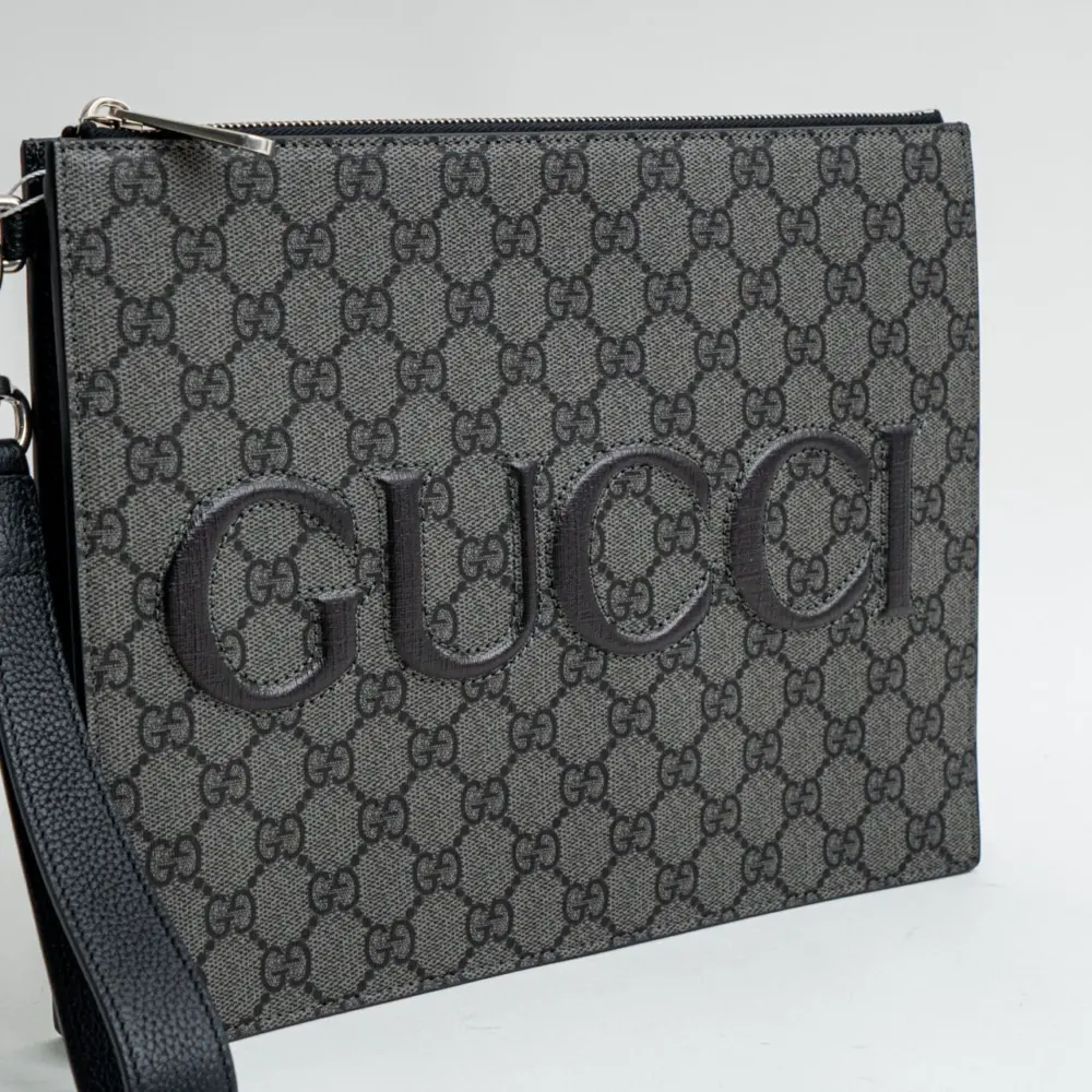 Túi Gucci Pouch With Strap In Grey GG Canvas 768374-FACSM-1249 - Ảnh 3