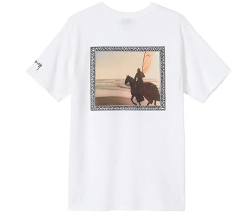 Áo Stussy Knight Painting Printing Short Sleeve ‘White’