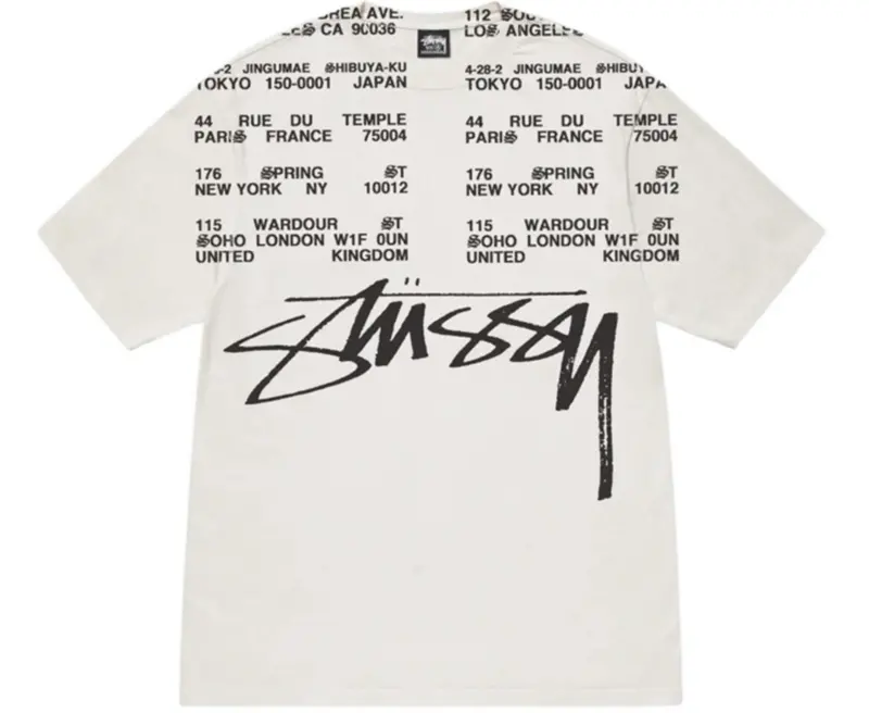 Áo Stussy Locations Tee Pigment Dyed ‘White’