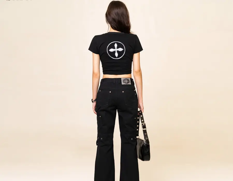 Áo SMFK Compass Cross Slim-Fit Tee 'Black' DT001B1 - Ảnh 4