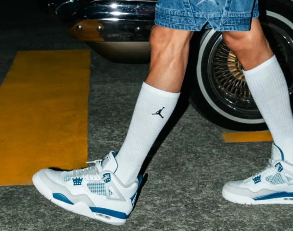 Giày Nike Air Jordan 4 Retro GS ‘Military Blue’ HF4281-141 - Ảnh 3