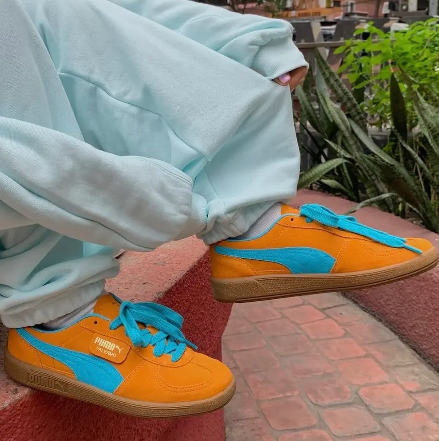 Alternative view of Giày Puma Palermo ‘Dark Cheddar Bright Aqua’ 396463-13