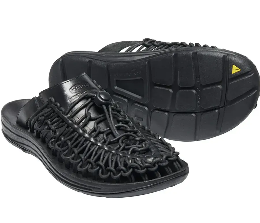 Alternative view of Dép Keen Uneek Premium Leather Slide 'Black' 1024902
