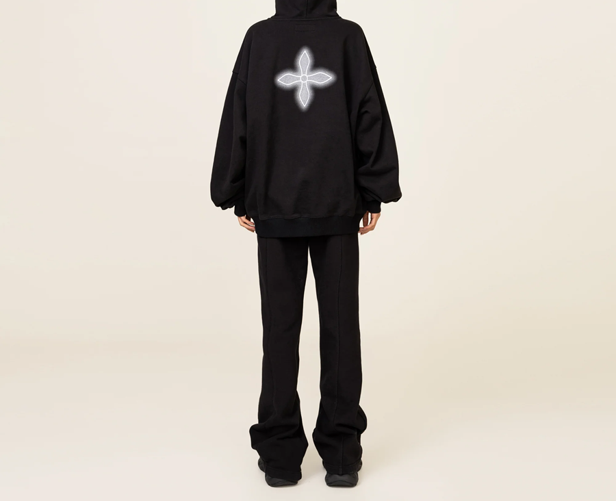 Quần Compass Classic Cross Flared Sweatpants 'Black' P0010B - Ảnh 3