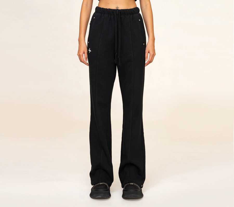 Quần Compass Classic Cross Flared Sweatpants 'Black' P0010B - Ảnh 4