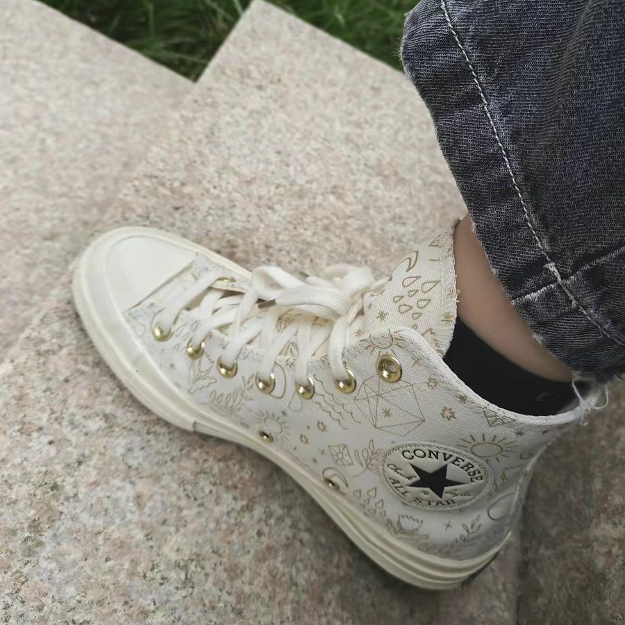 Giày Converse Chuck Taylor All-Star 70 Hi Elements Print ‘Egret Gold’ A02207C - Ảnh 5