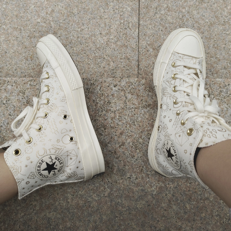 Giày Converse Chuck Taylor All-Star 70 Hi Elements Print ‘Egret Gold’ A02207C - Ảnh 4