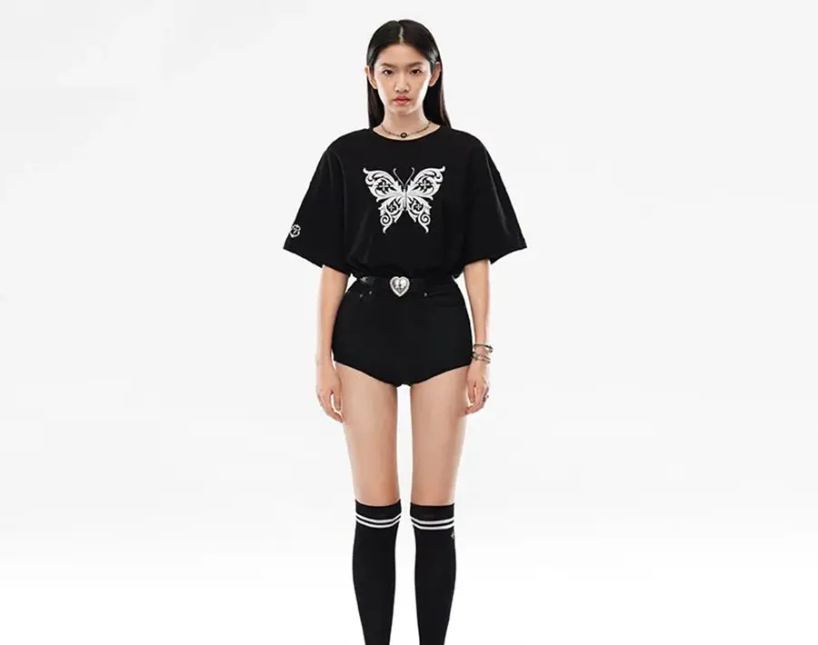 Áo SMFK Compass Crested Butterfly Tee 'Black' CT004BBF - Ảnh 3