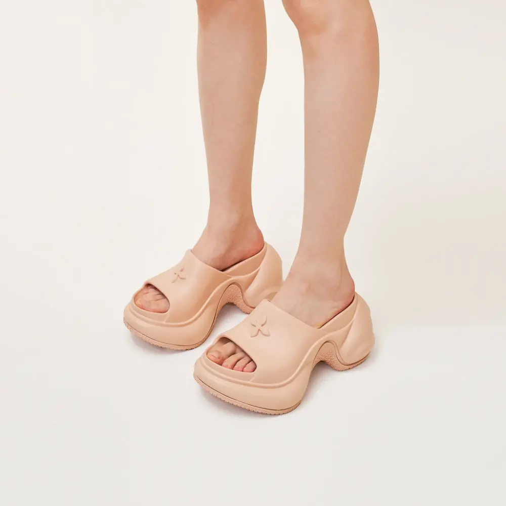 Dép SMFK Compass Wave High-Heel Bumper 'Nude' SL002F1 - Ảnh 5