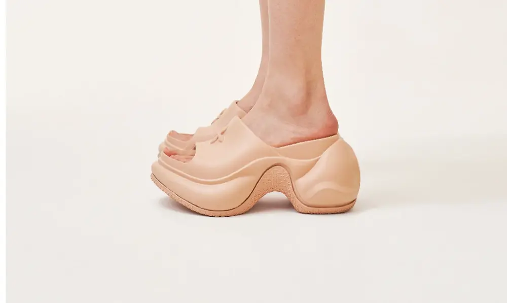 Dép SMFK Compass Wave High-Heel Bumper 'Nude' SL002F1 - Ảnh 4