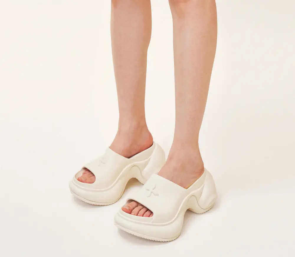 Dép SMFK Compass Wave High-Heel Bumper 'White' SL002W1 - Ảnh 4