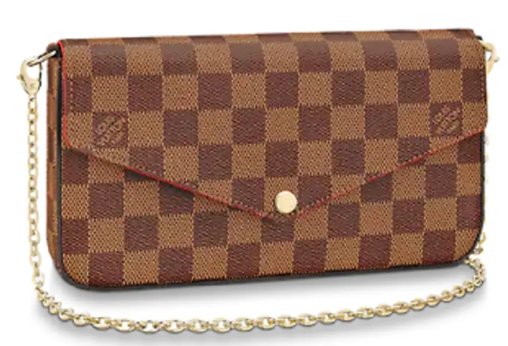 Túi Nữ Louis Vuitton Pochette Felicie Damier Ebene Cerise 'Red' N63032