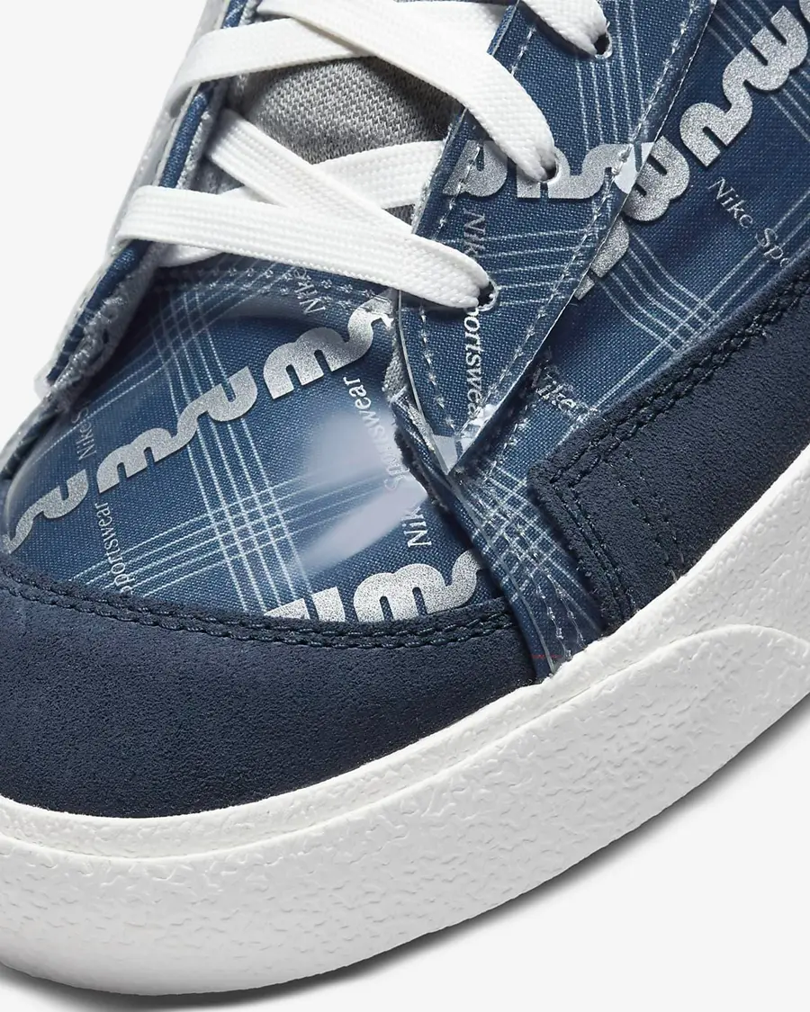 Giày Nike Blazer Mid NSW Logo 'Midnight Navy' DJ4654–410 - Ảnh 3