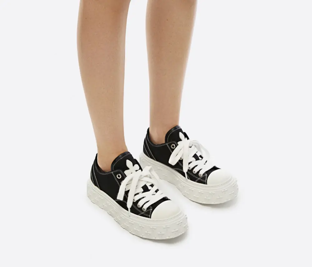 Giày SMFK Garden Vintage Skate Shoes 'Black White' S0001BW - Ảnh 4