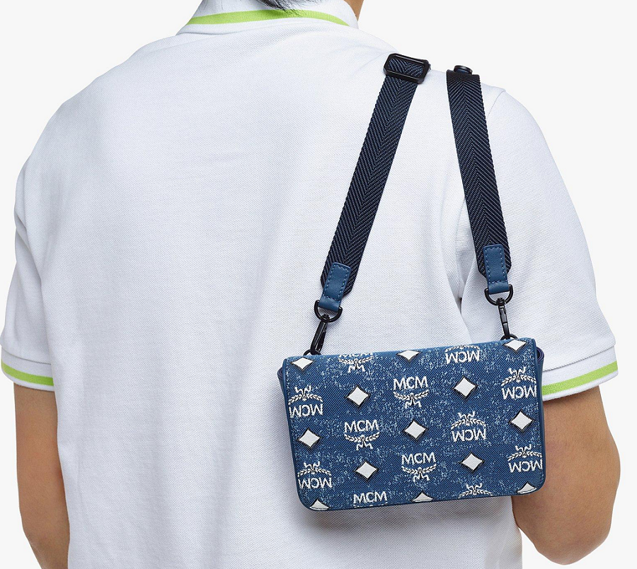 Túi MCM Arren Hobo In Vintage Jacquard 'Denim' MXZDSTA01LE001 - Ảnh 5