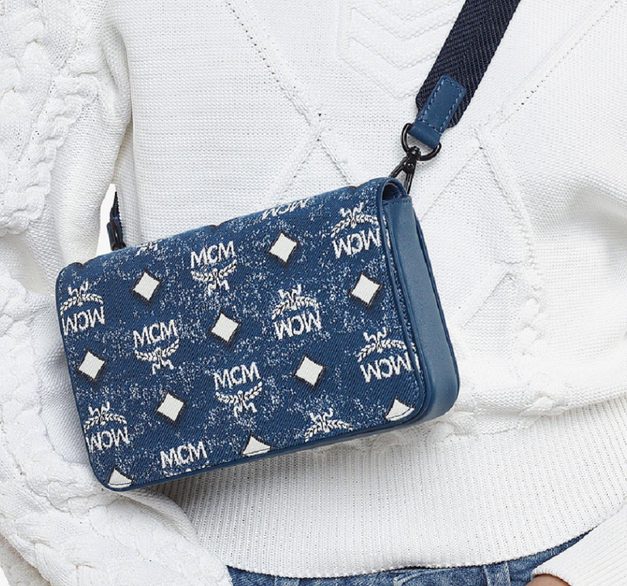 Túi MCM Arren Hobo In Vintage Jacquard 'Denim' MXZDSTA01LE001 - Ảnh 4