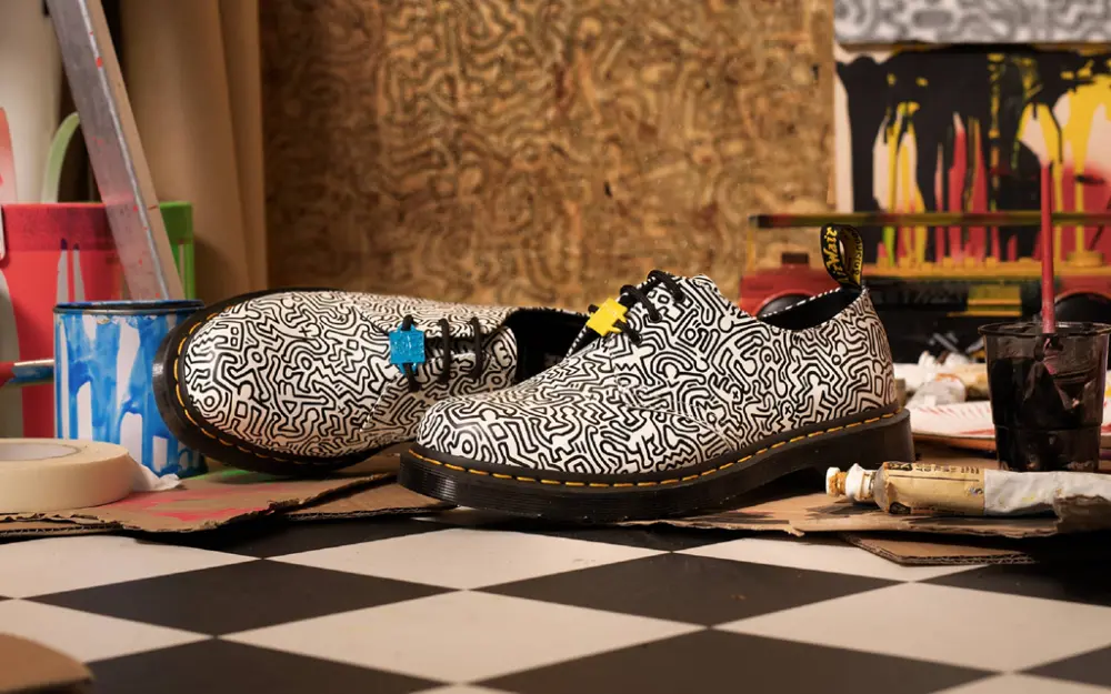 Giày Dr. Martens Keith Haring 1461 Printed Leather 'Black' 26833009 - Ảnh 4