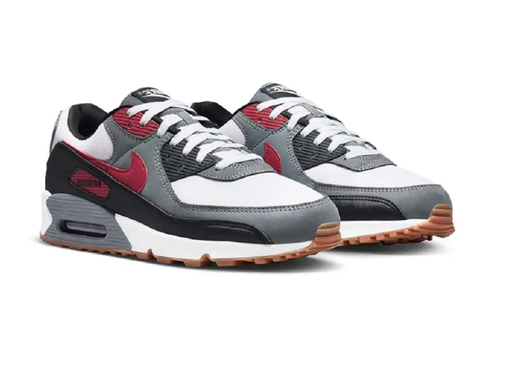 Alternative view of Giày Nike Air Max 90 'Grey Red' FB9658-100