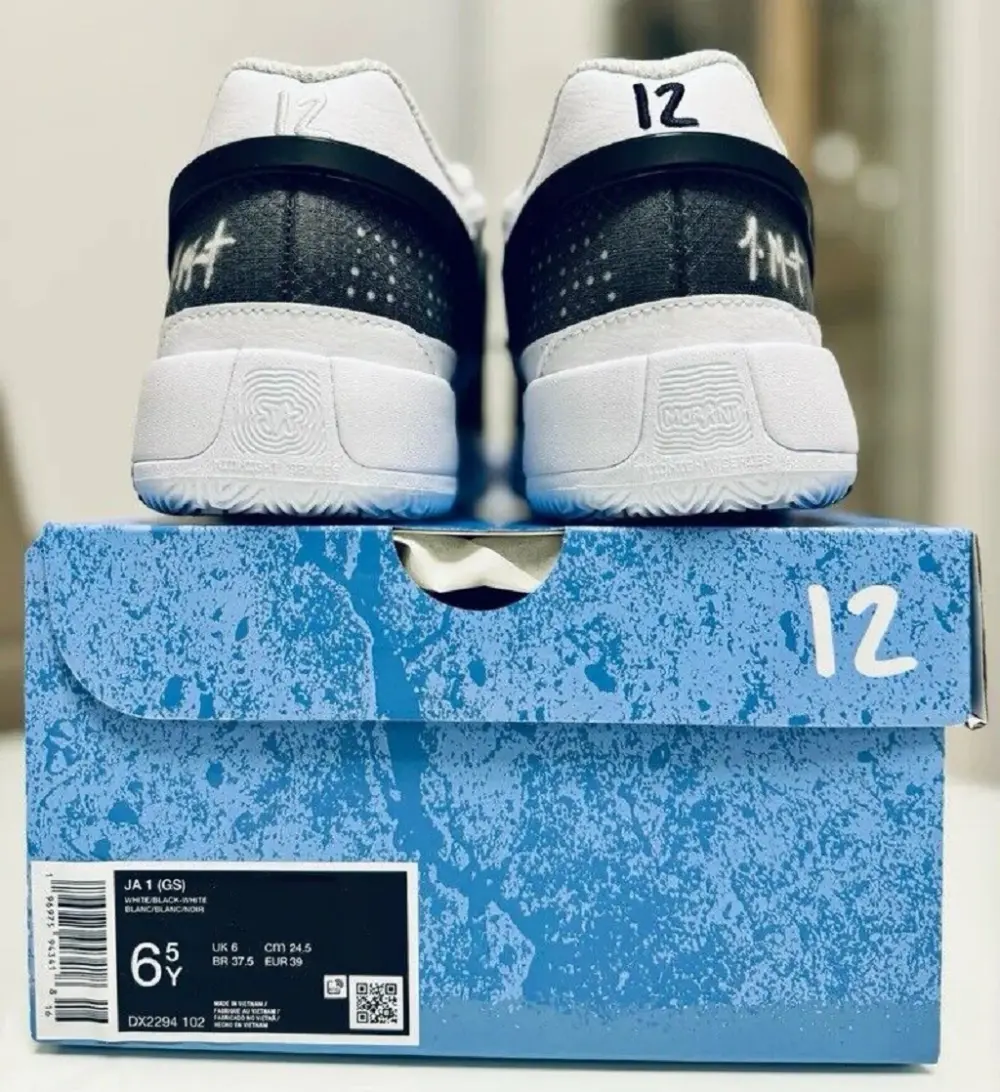 Alternative view of Giày Nike Ja 1 Big Kids 'Black White' DX2294-102