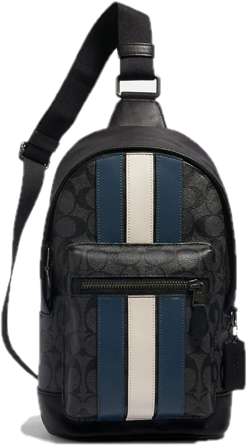 Túi Coach West Pack Signature Canvas Varsity Stripe ‘Denim’ 2999-QBOH0