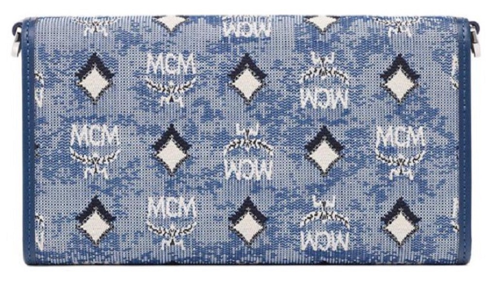 Túi MCM Aren Old Flower Full Print Detachble Chain Lacquard Leather 'Blue' MXECATA01LU001