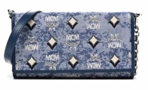 Alternative view of Túi MCM Aren Old Flower Full Print Detachble Chain Lacquard Leather 'Blue' MXECATA01LU001