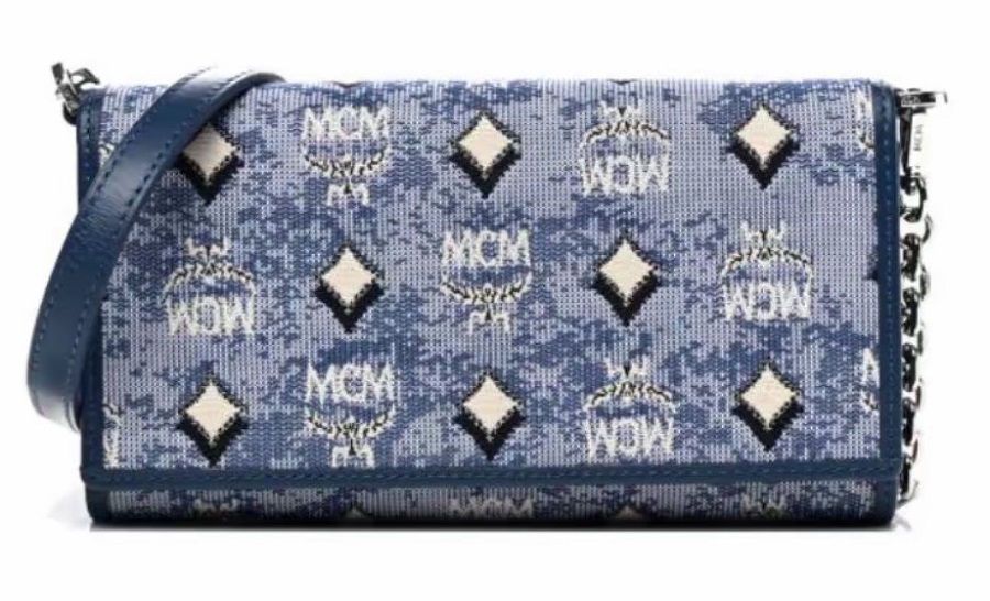 Túi MCM Aren Old Flower Full Print Detachble Chain Lacquard Leather 'Blue' MXECATA01LU001 - Ảnh 2