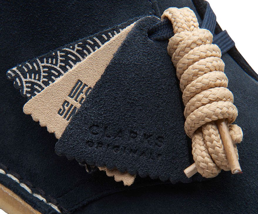 Giày Clarks Originals Desert Boot 'Navy Sashiko' 26169154 - Ảnh 5