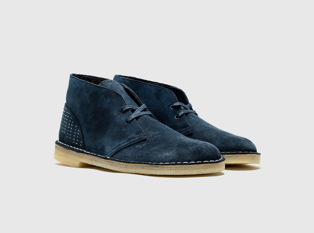 Giày Clarks Originals Desert Boot 'Navy Sashiko' 26169154 - Ảnh 2