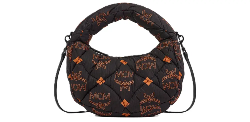 Túi MCM Aren Quilted Hobo In Maxi Monogram Nylon 'Black' MWHDATA01BK001