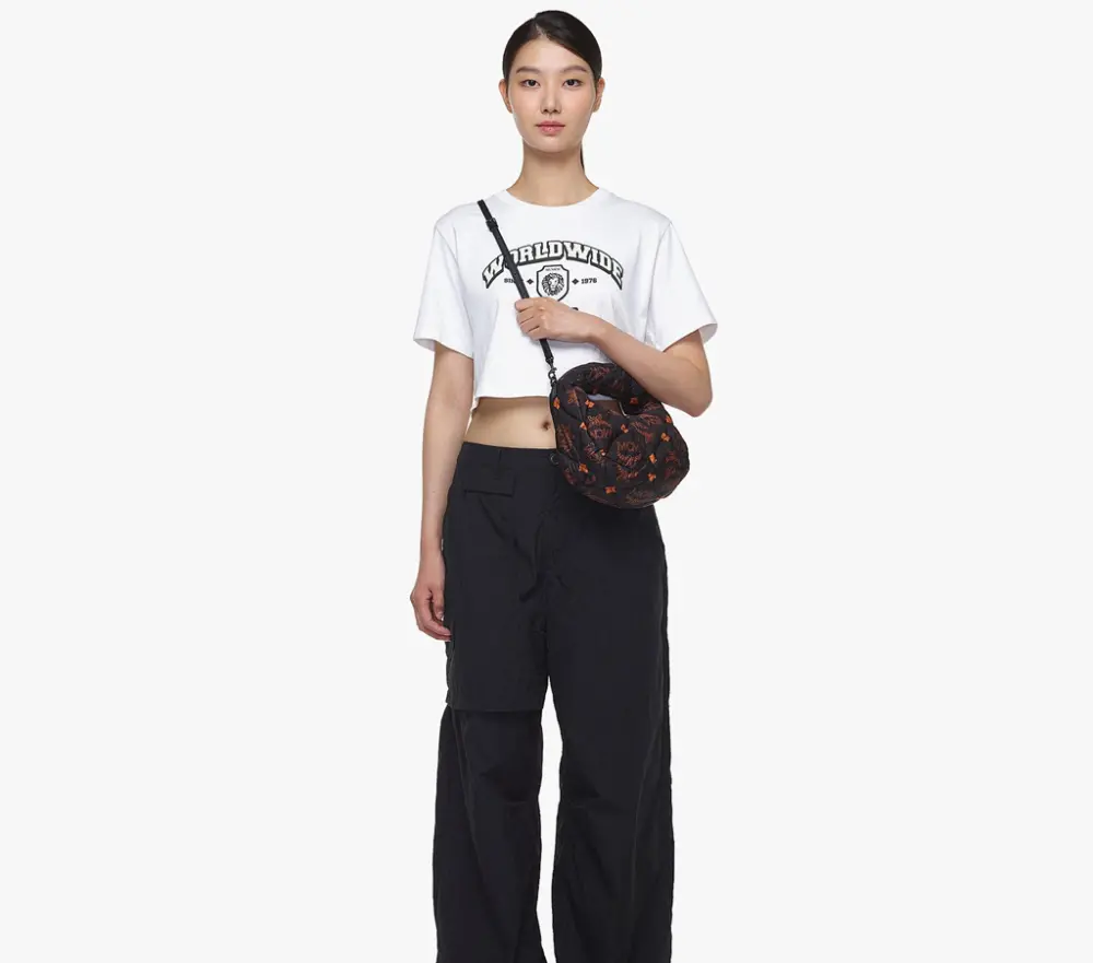 Alternative view of Túi MCM Aren Quilted Hobo In Maxi Monogram Nylon 'Black' MWHDATA01BK001