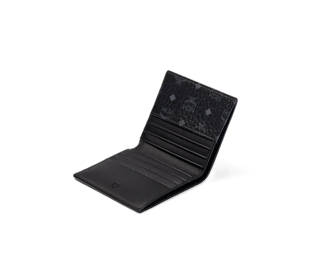 Alternative view of Ví MCM Bifold Card Wallet In Visetos Original 'Black' MXABSVI01BK001