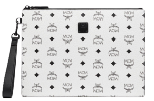 Túi MCM Aren Wristlet Zip Pouch In Visetos 'White' MXZDSTA02WT001