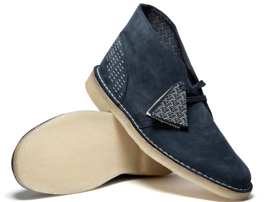 Giày Clarks Originals Desert Boot 'Navy Sashiko' 26169154 - Ảnh 3