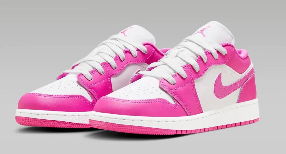 Alternative view of Giày Nike Air Jordan 1 Low GS 'Fire Pink' FV8486-600