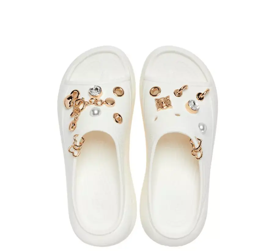 Dép Crocs Crush Midsummer Slide 'Chalk White' 210081 - Ảnh 4