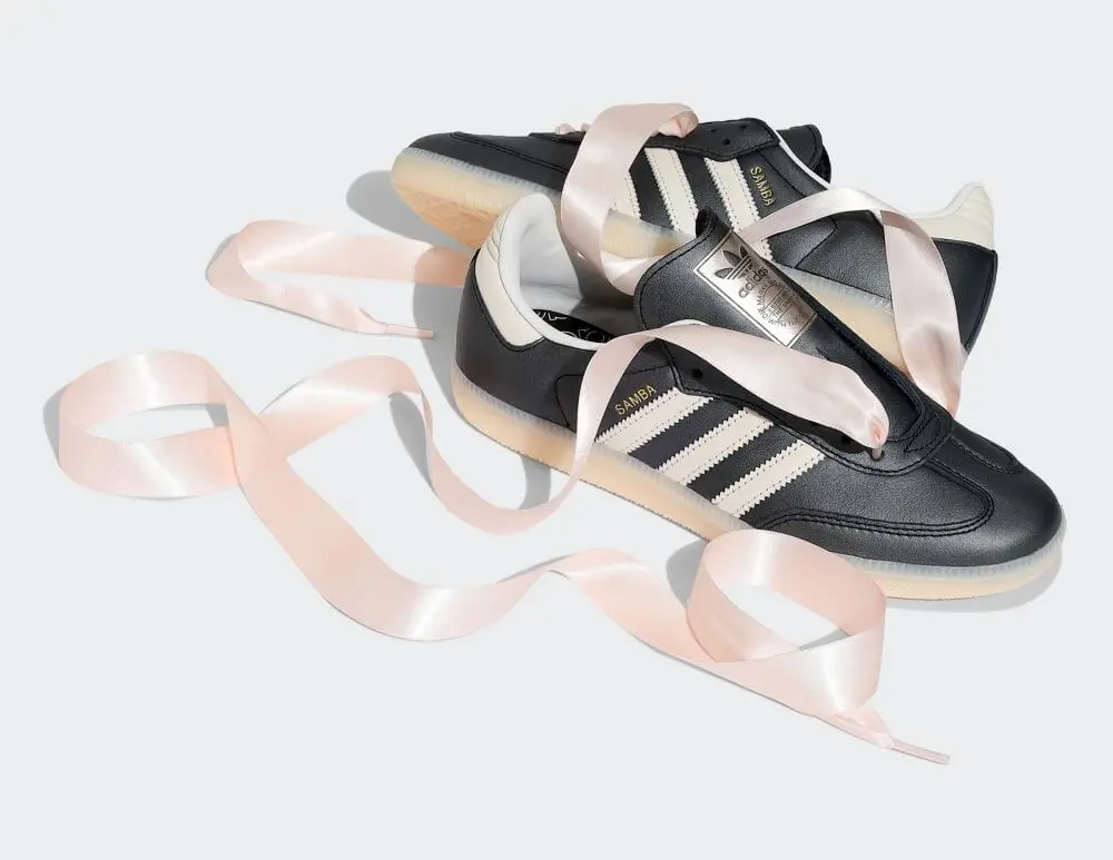 Giày Adidas Samba OG 'Black Pink Ribbon Laces' IH8047 - Ảnh 3