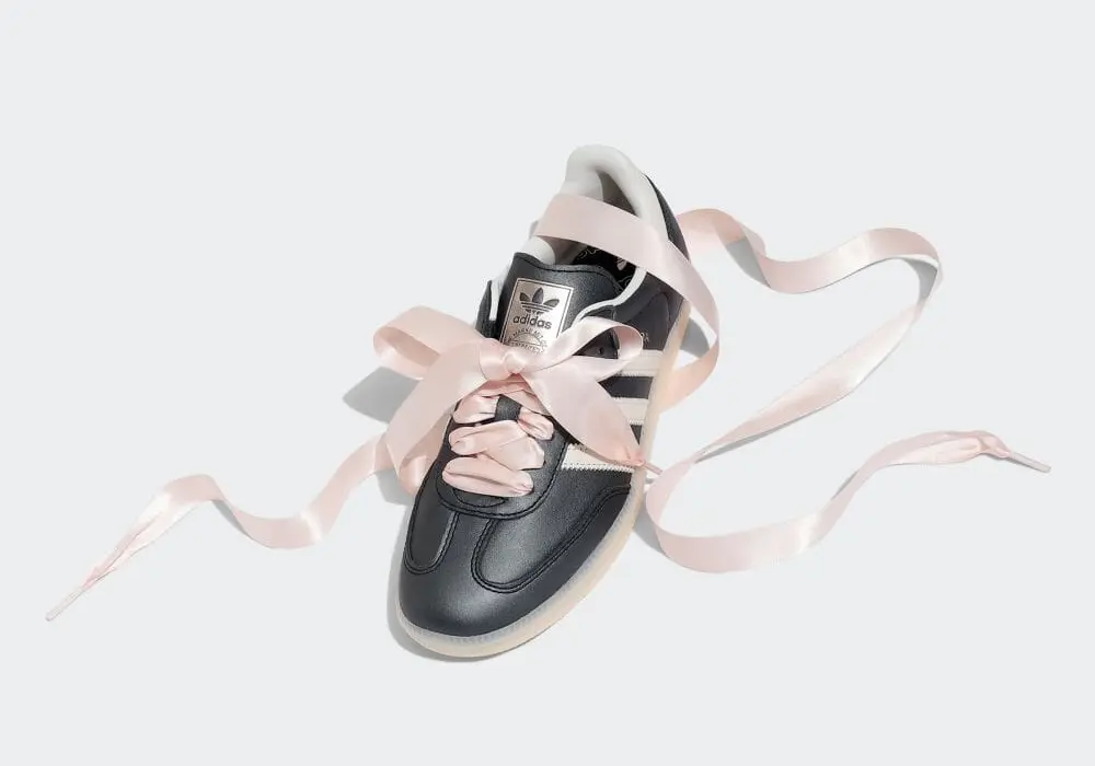 Giày Adidas Samba OG 'Black Pink Ribbon Laces' IH8047 - Ảnh 4