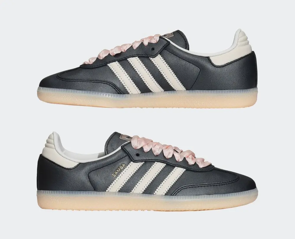 Giày Adidas Samba OG 'Black Pink Ribbon Laces' IH8047 - Ảnh 5