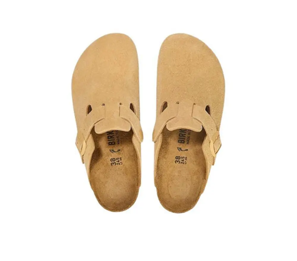 Giày Birkenstock Boston Suede Leather 'Latte Cream' 1027752 - Ảnh 4