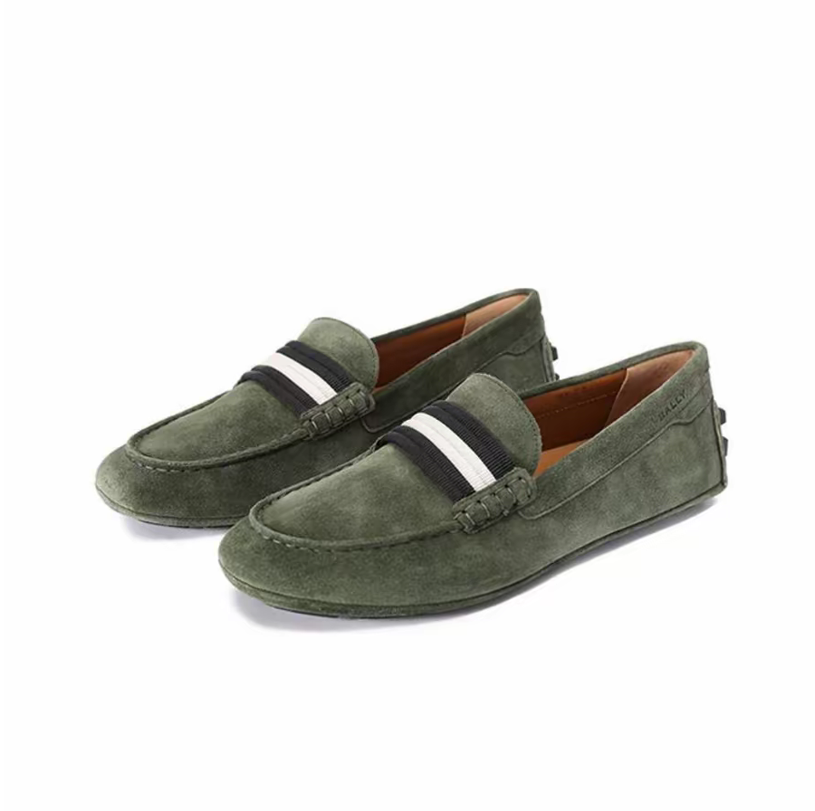 Giày Bally Leather Loafer ‘Green’ 6305309 - Ảnh 2