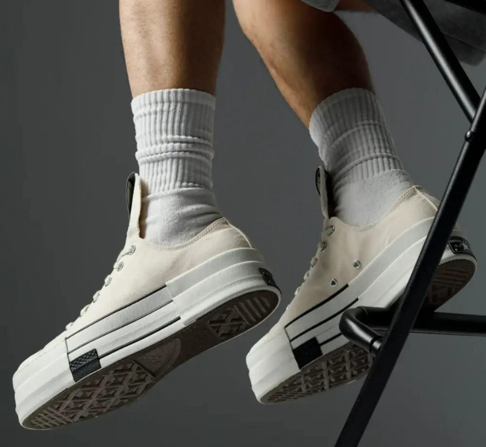 Giày Converse Rick Owens x Drkshdw Dbl Drkstar Chuck 70 Low ‘Natural Ivory’ A04955C - Ảnh 7