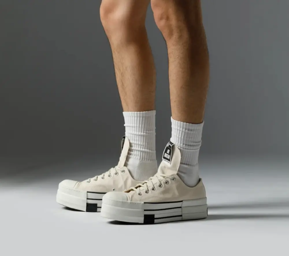 Giày Converse Rick Owens x Drkshdw Dbl Drkstar Chuck 70 Low ‘Natural Ivory’ A04955C - Ảnh 5