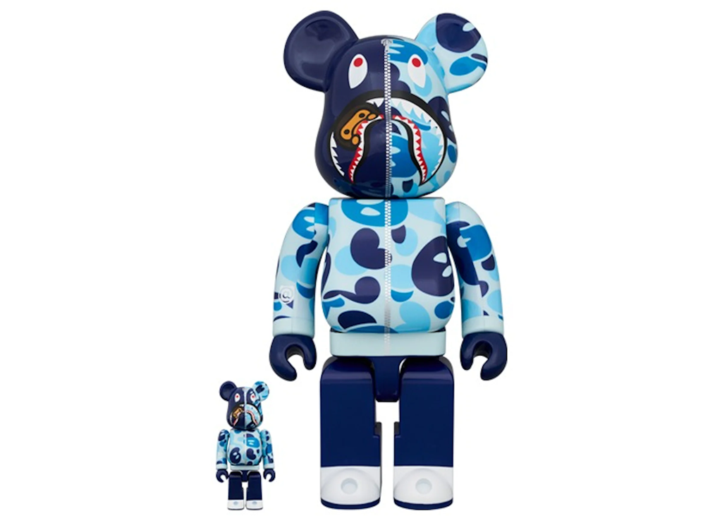 Bearbrick x BAPE Baby Milo(R) Camo Shark 'Blue'