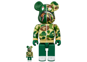 Mô Hình Bearbrick x BAPE Baby Milo(R) Camo Shark 'Green'