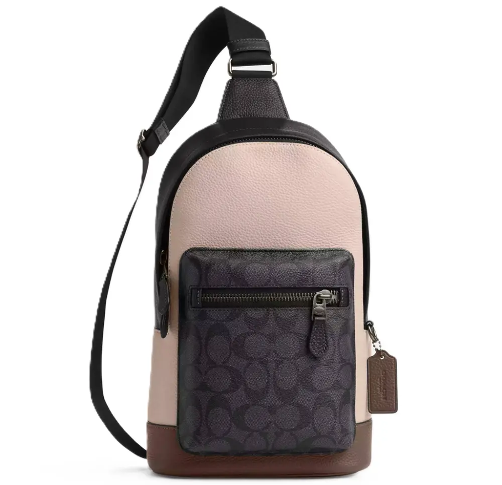 Balo Coach West Pack In Colorblock 'Dark Stone' CT814-QBX7Q